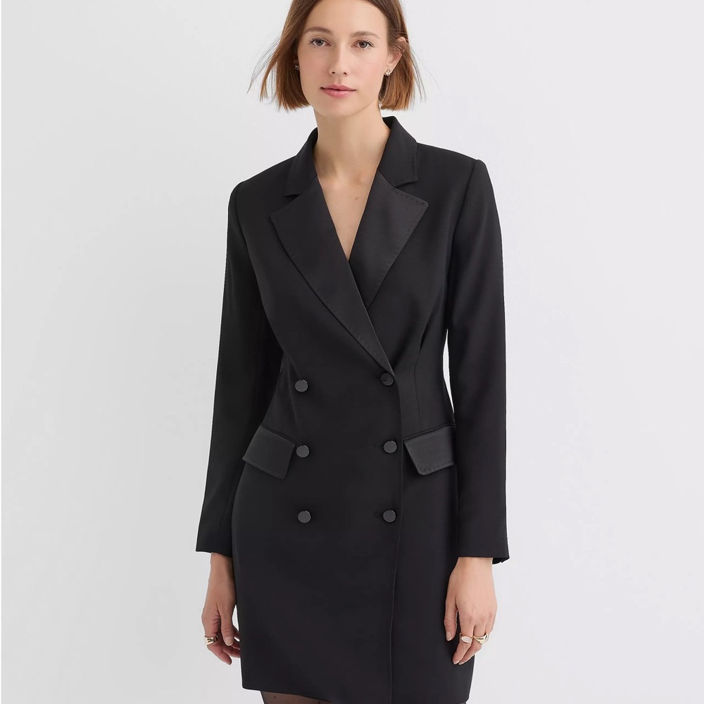 Satin Trim Blazer Mini Pocket Dress -NWT